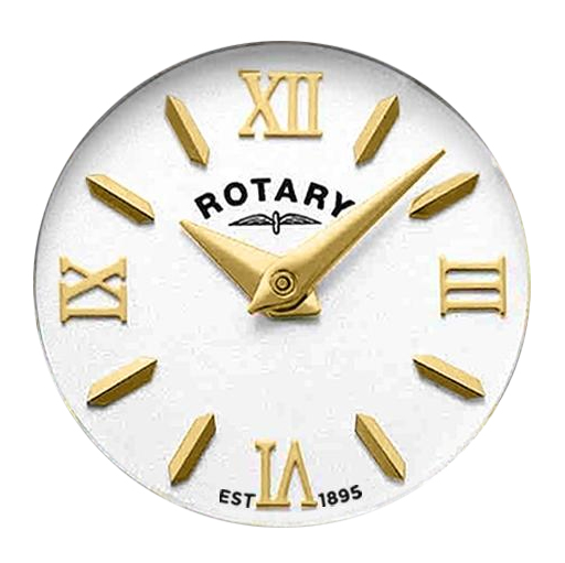 Złote rzymskie cyfry zegarka Rotary Cocktail LB05128/70