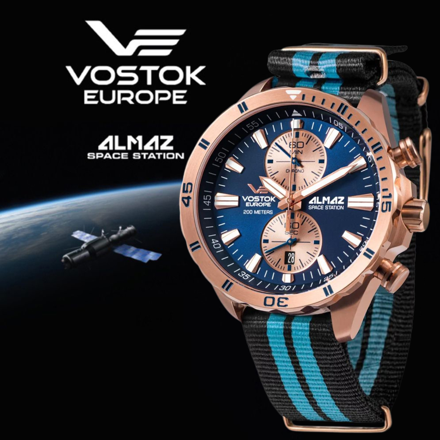 Stacja kosmiczna Almaz inspiracją dla zegarków Vostok Europe 6S11-320B660NBB