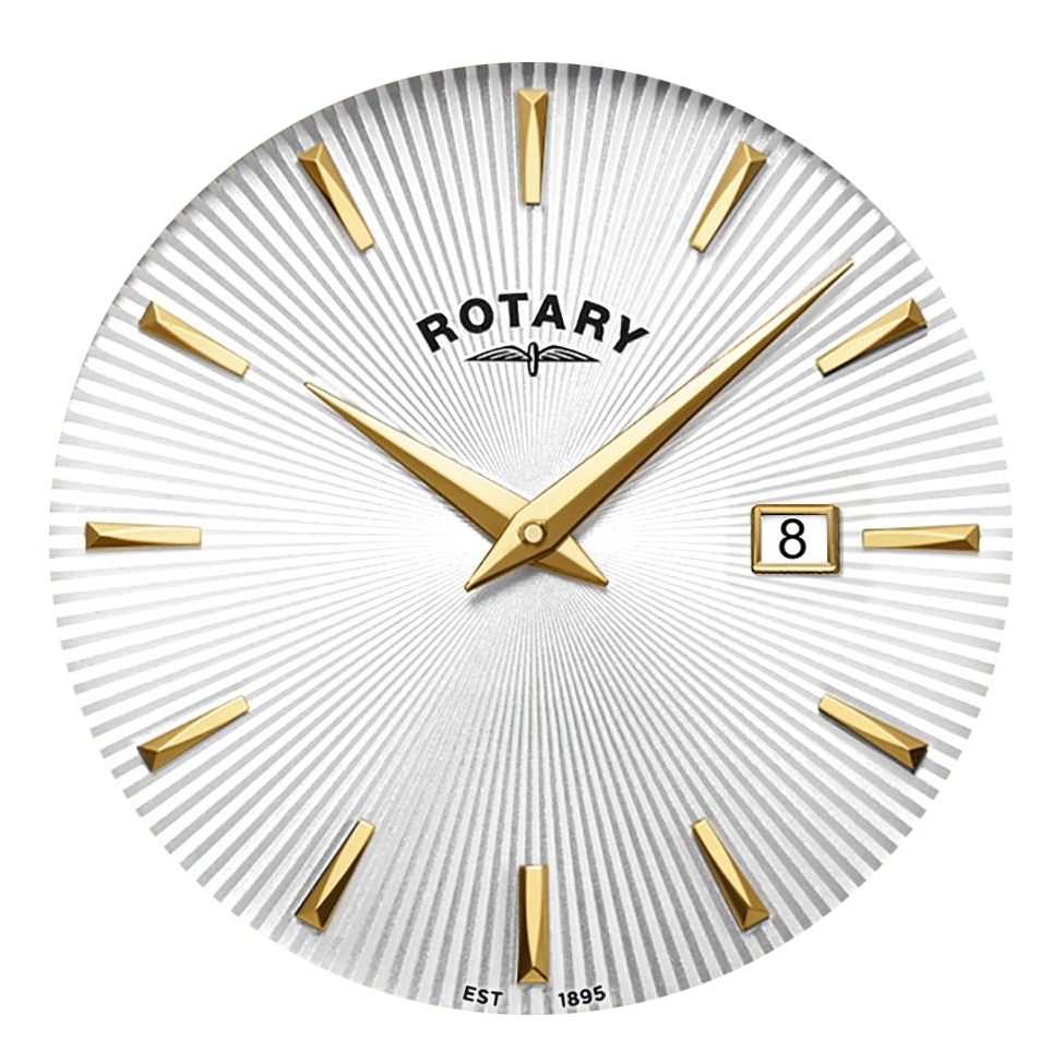Biała tarcza promienista zegarka Rotary Ultra Slim GB08011/02