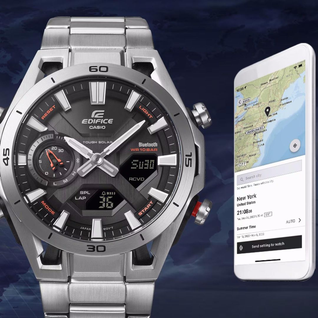 Zegarek z możliwością łączenia z aplikacją Casio Watches