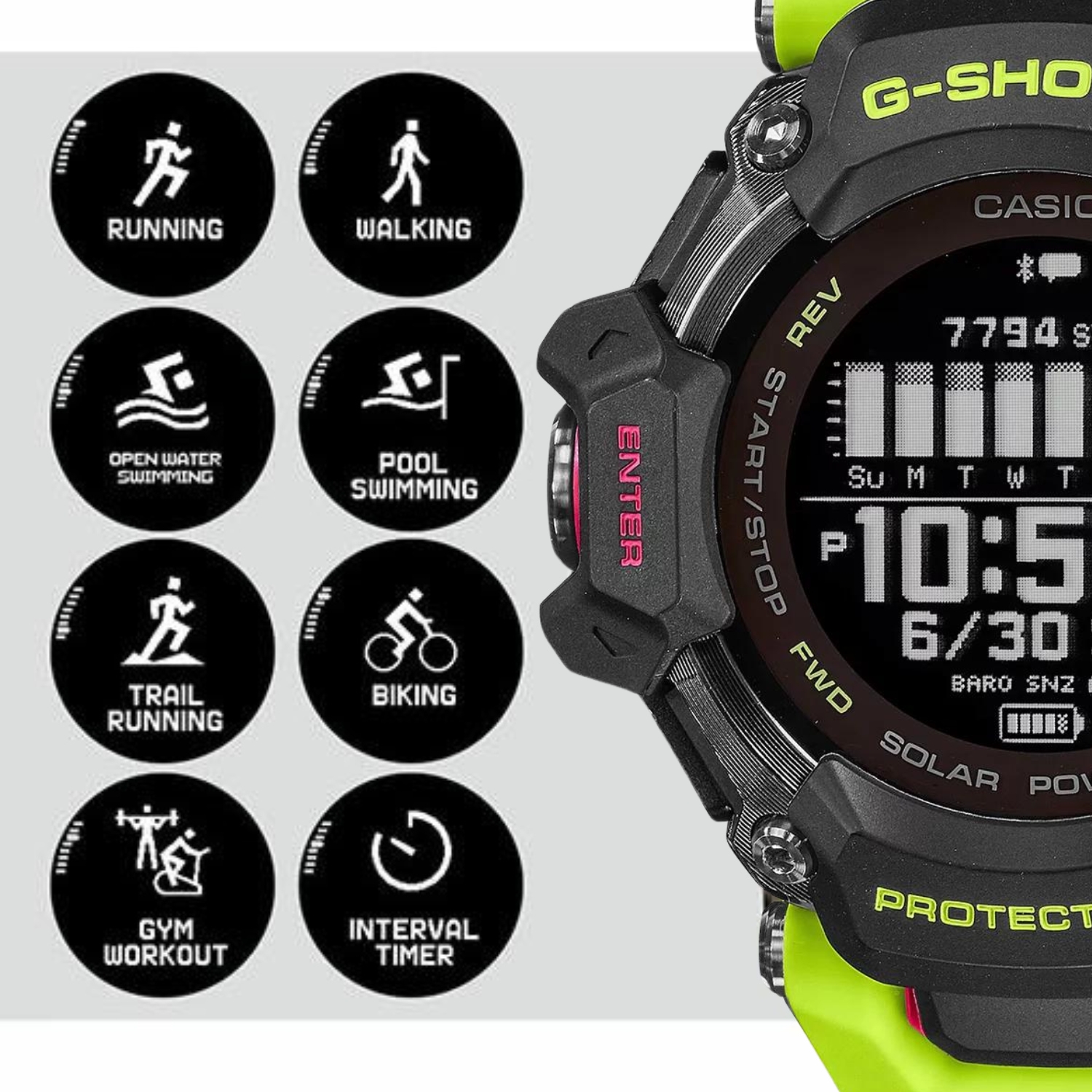 zegarek męski G-SHOCK G-SQUAD ze sportowymi trybami GBD-H2000-1A9ER