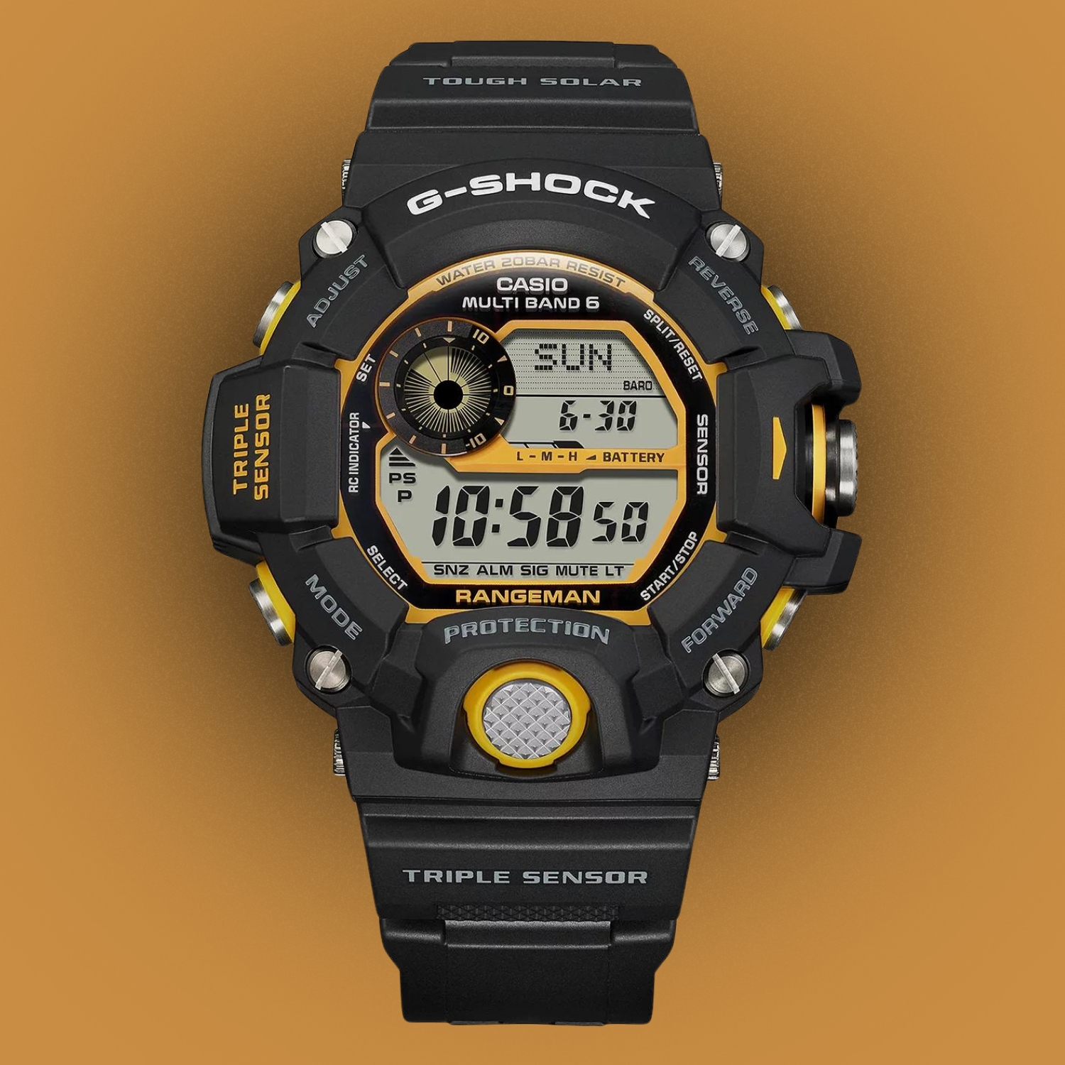 Zegarek G-SHOCK Casio RANGEMAN GW-9400Y-1ER w kolorze czarnym z żółtymi akcentami