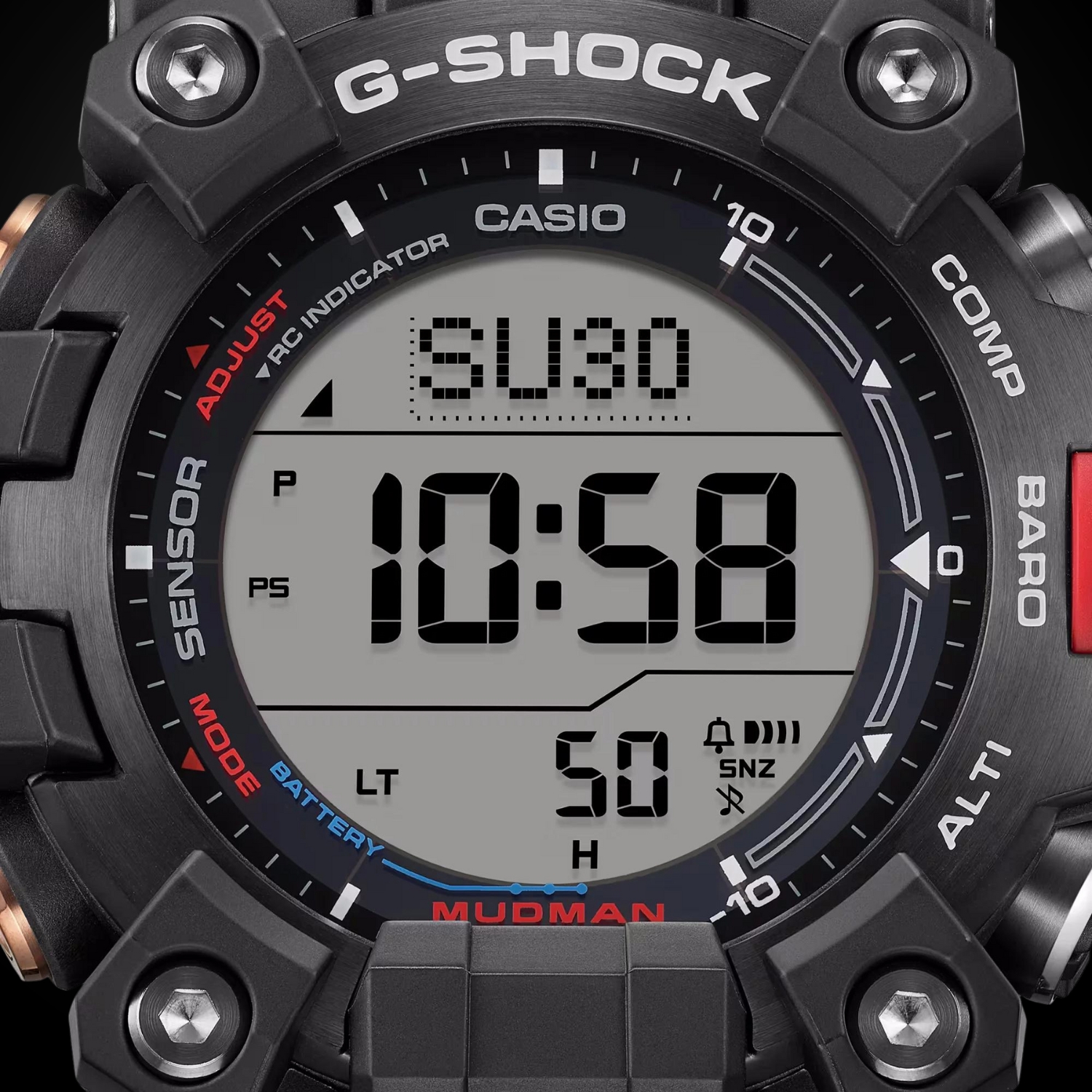Wyświetlacz w zegarku GW-9500TLC-1ER Casio G-SHOCK x TEAM LAND CRUISER TOYOTA AUTO BODY