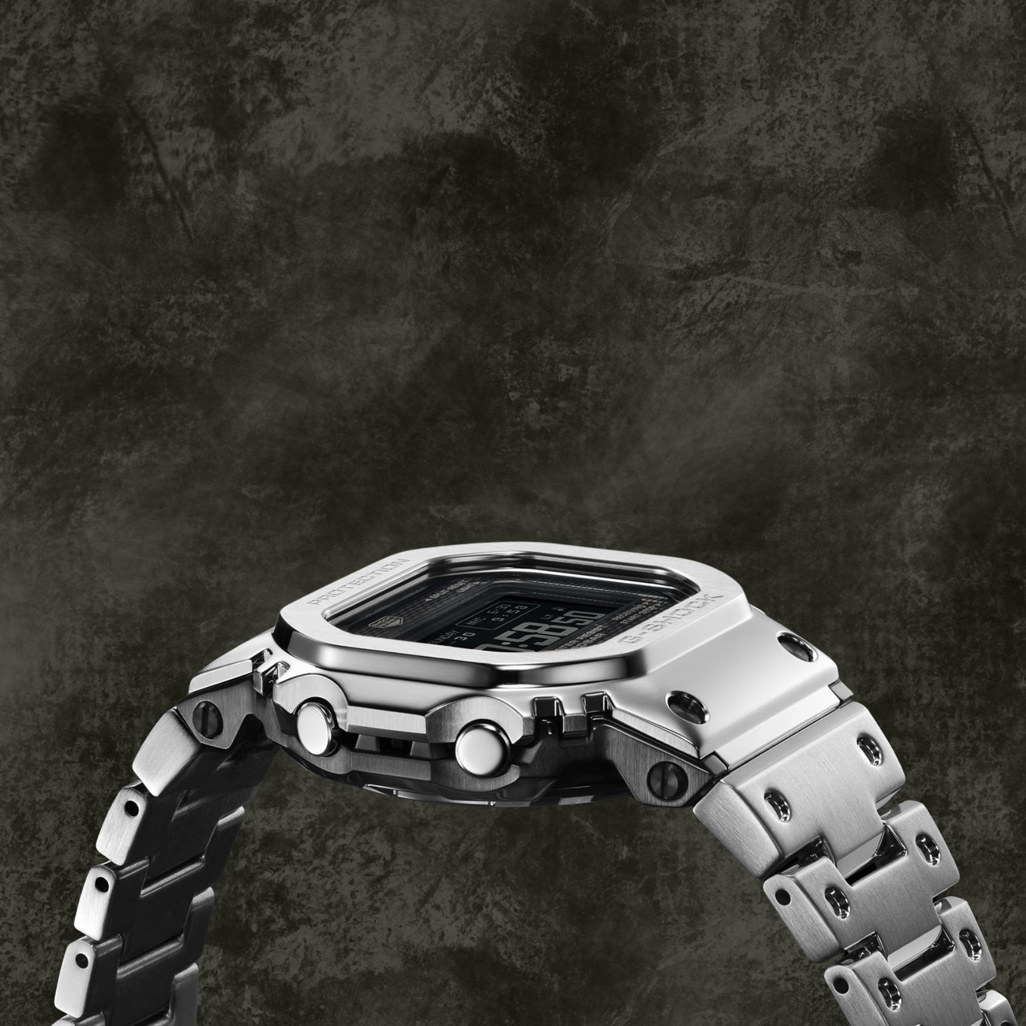 Casio GMW-BZ5000D-1ER zegarek ze stalową, prostokątną kopertą