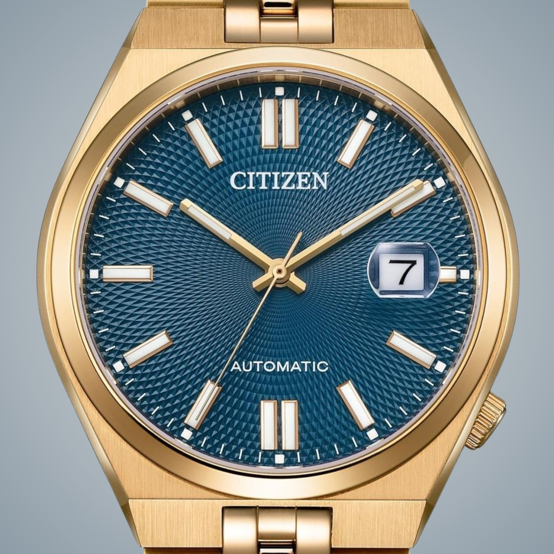 Tarcza w kolorze Ash Blue w zegarku Citizen Tsuyosa 60 NK0023-57L
