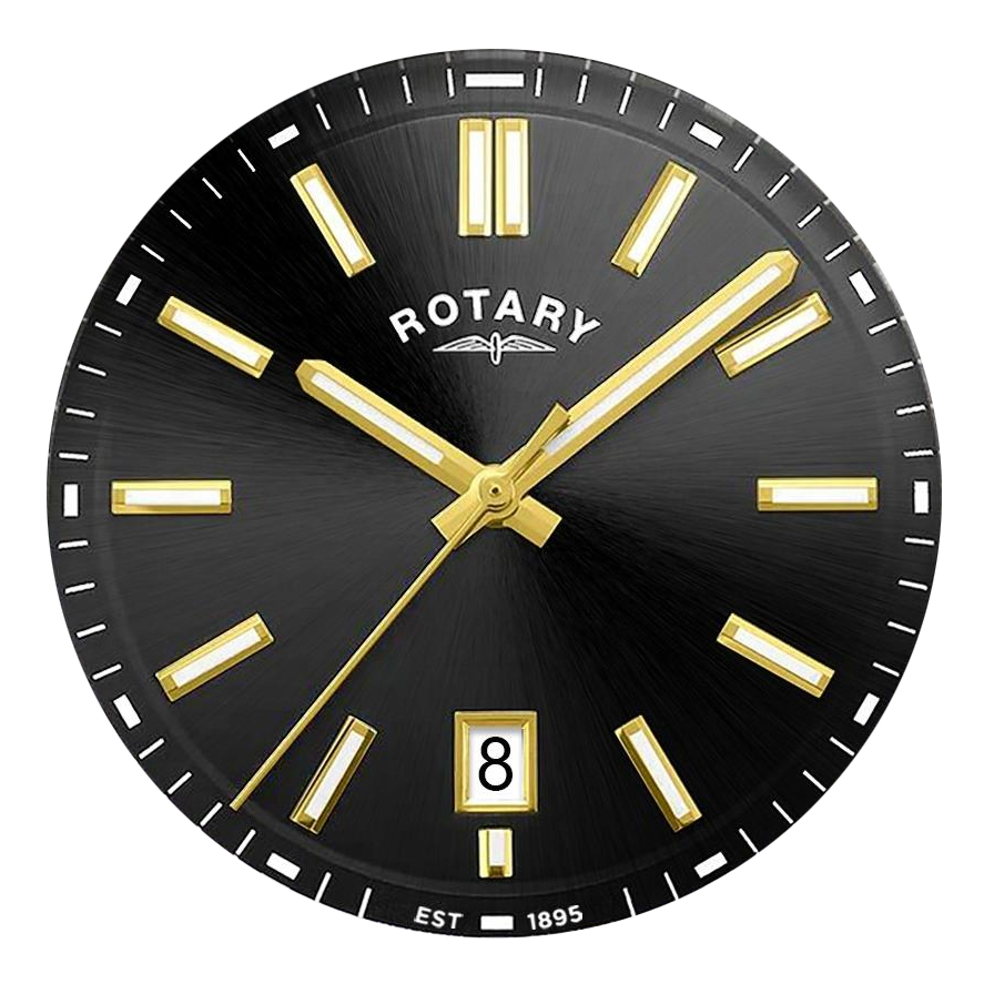 Czarna tarcza sunray zegarka Rotary GB05521/04