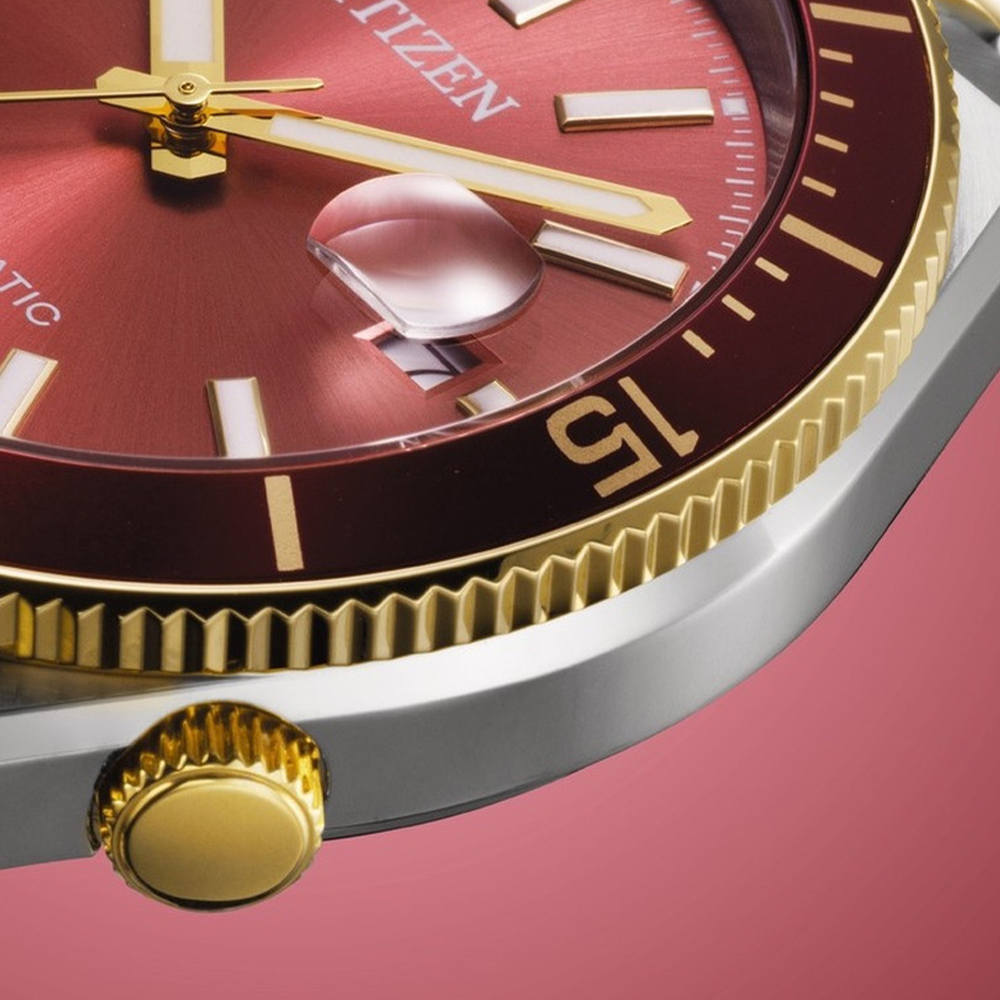 Zegarek Citizen Tsuyosa Shore Automatic z czerwonym, obrotowym bezelem