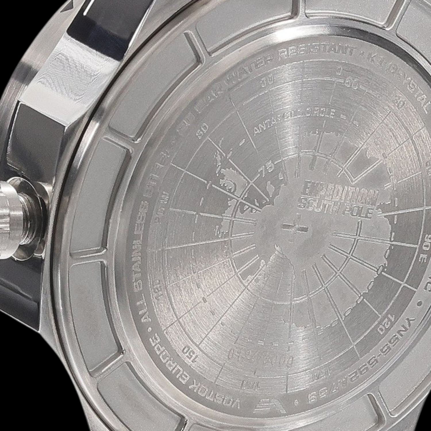 Dekiel zegarka Vostok Europe Expedition South Pole Automatic YN55-592A758SW z wygrawerowaną limitacją