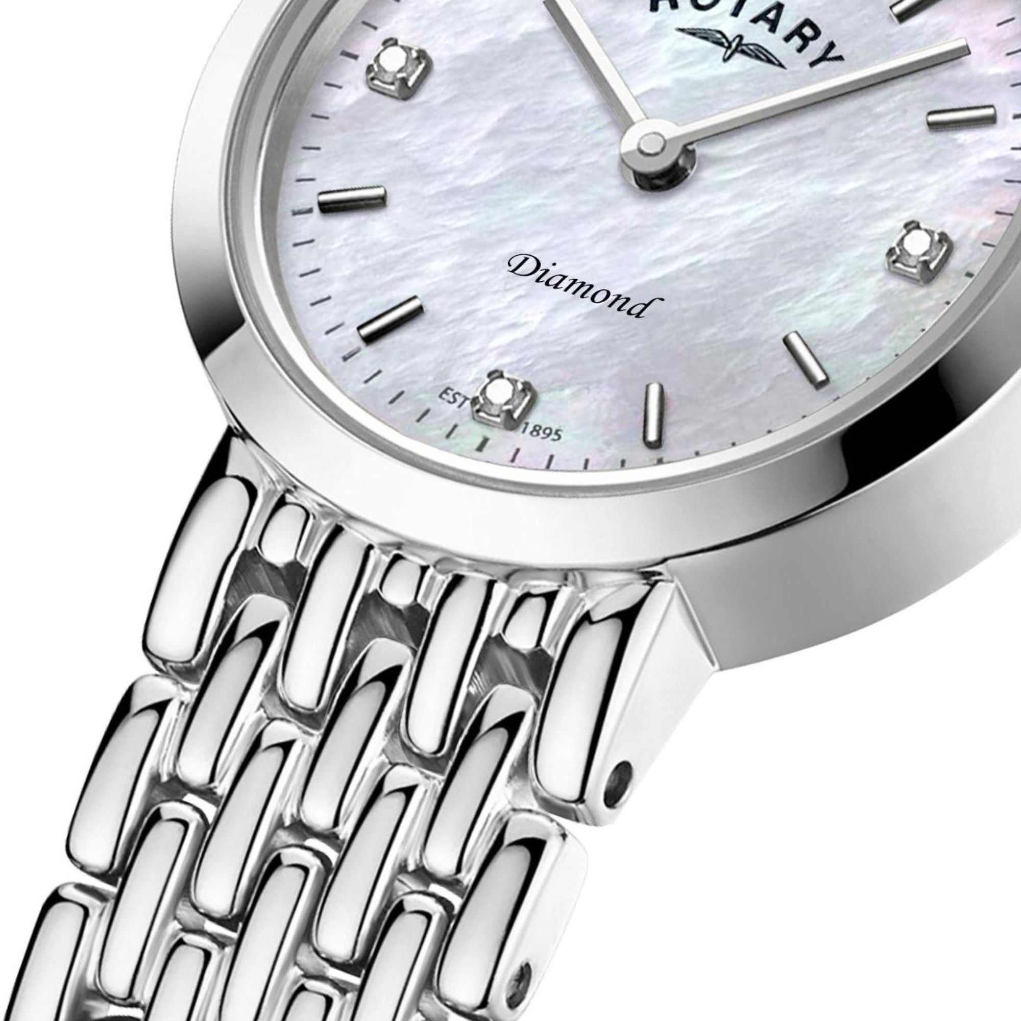 Diamentowe indeksy zegarka Rotary Diamond LB00899/07/D