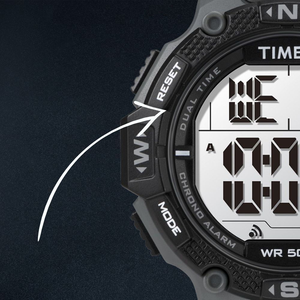 Dwie strefy czasowe w zegarku Timex DGTL Rugged