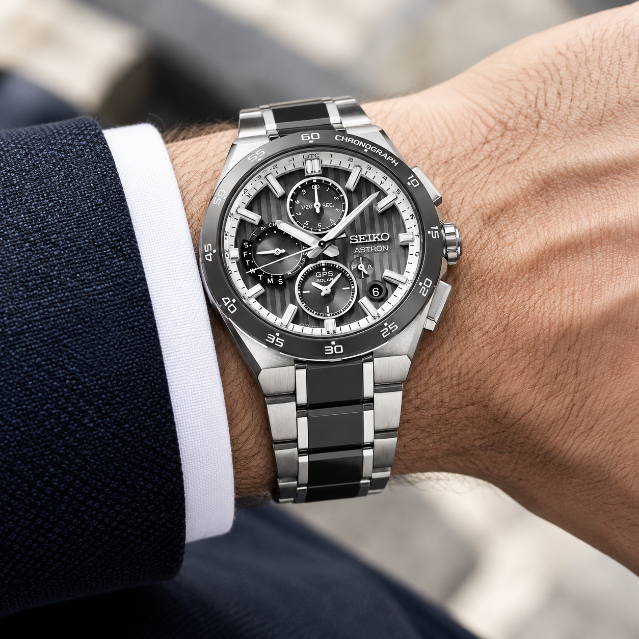 Elegancki Seiko Astron na nadgarstku
