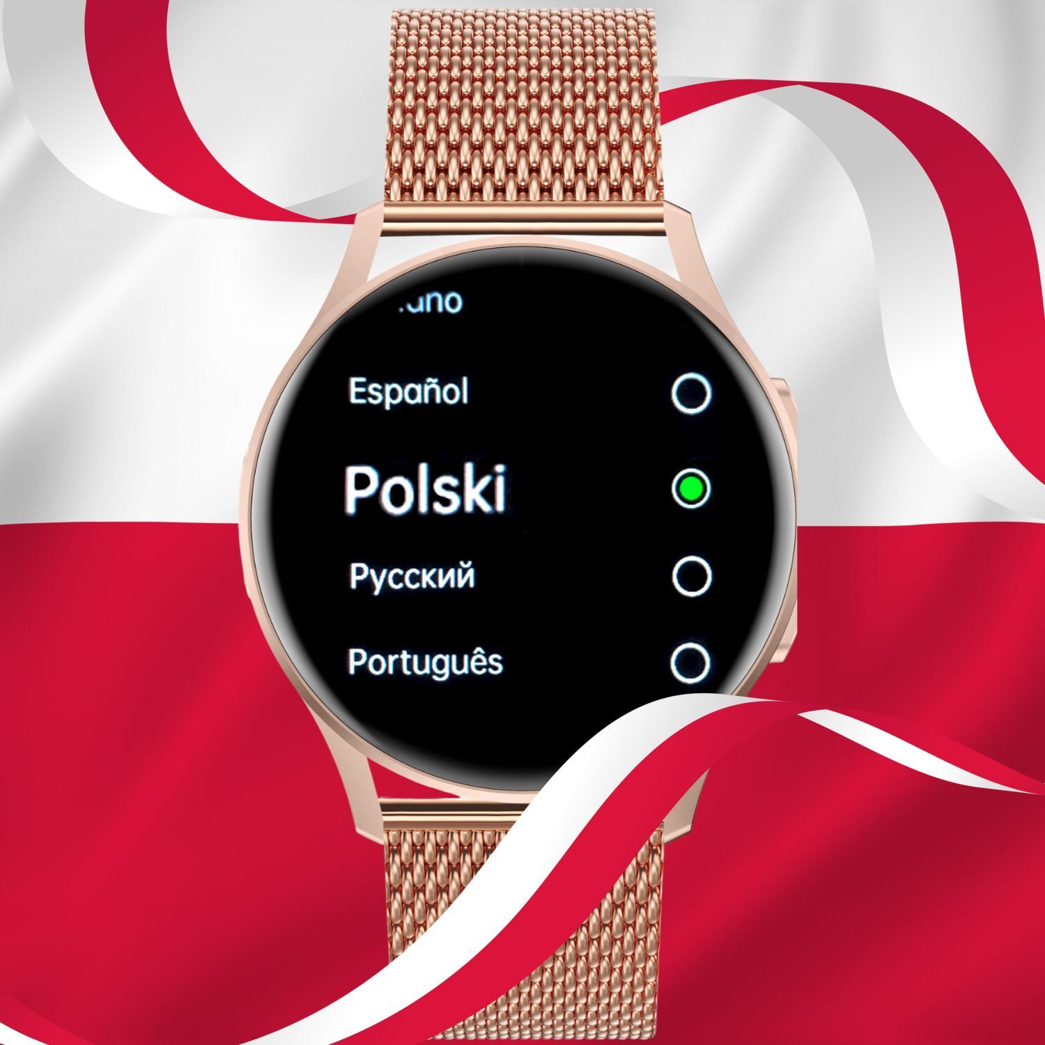 Język polski w damskim smartwatchu Enter Candice