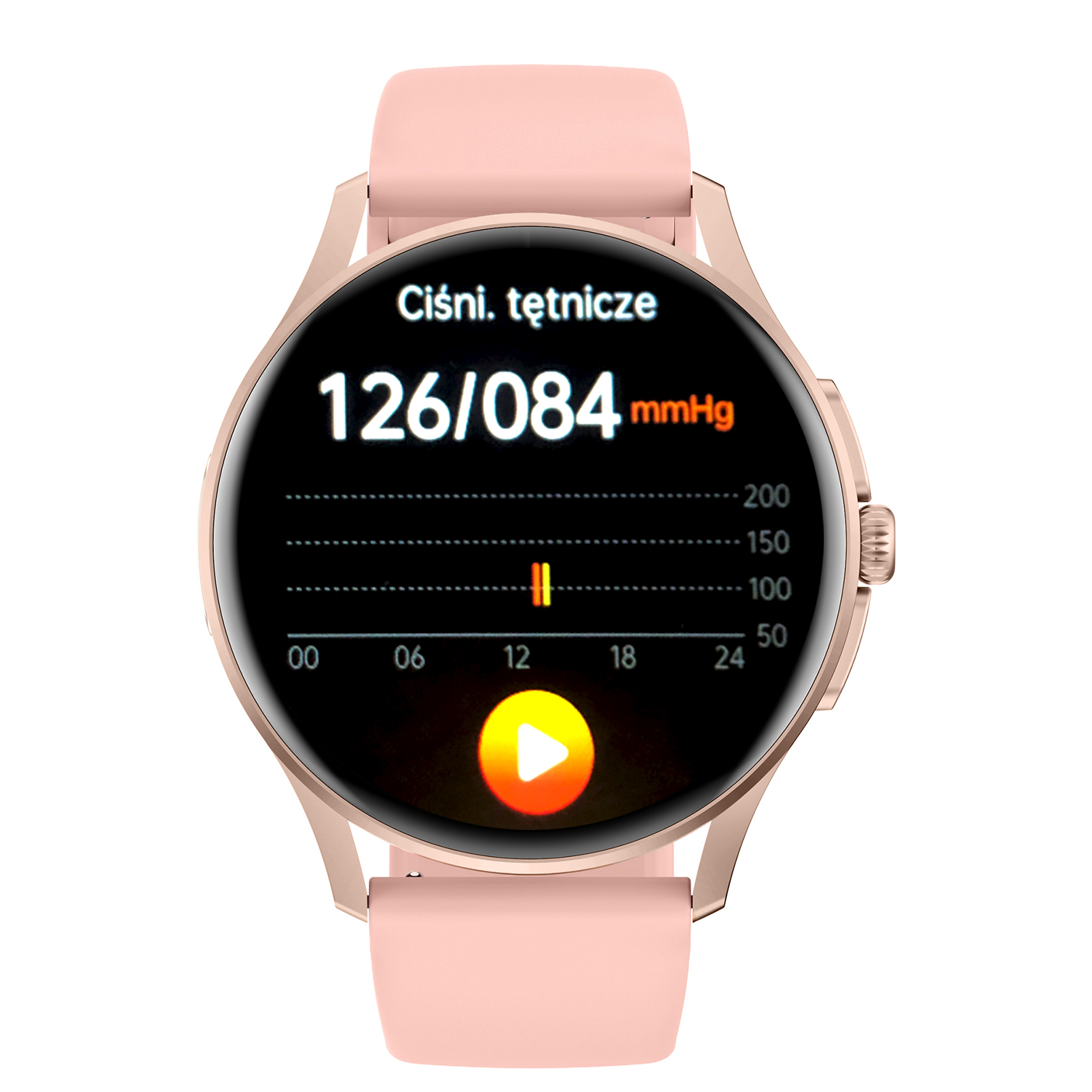Damski smartwatch Enter Candice na różowym pasku z funkcją ciśnienia krwi