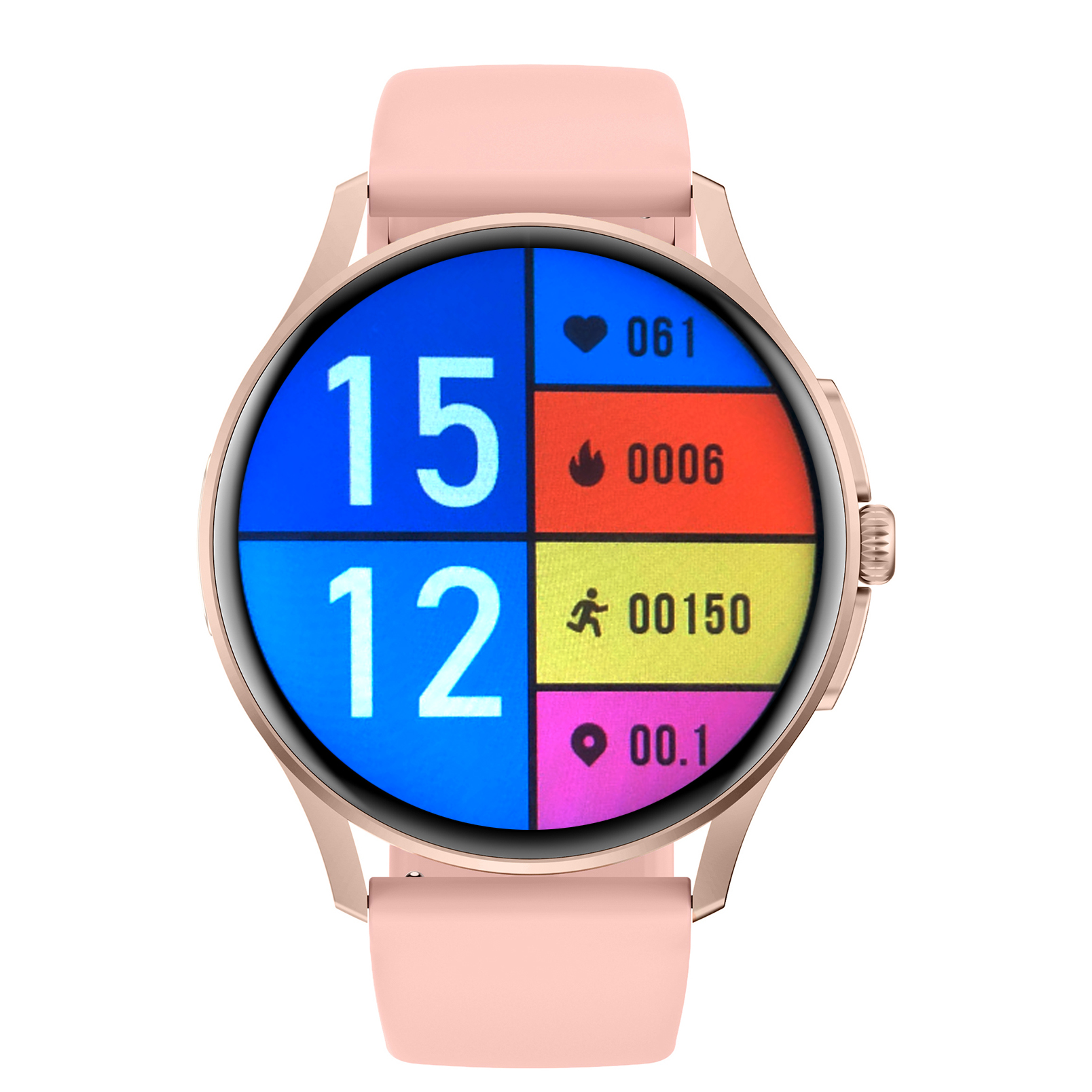 Damski smartwatch Enter Candice na różowy pasek z wbudowaną technologią Lights On, dzięki której zawsze jest widoczna tarcza