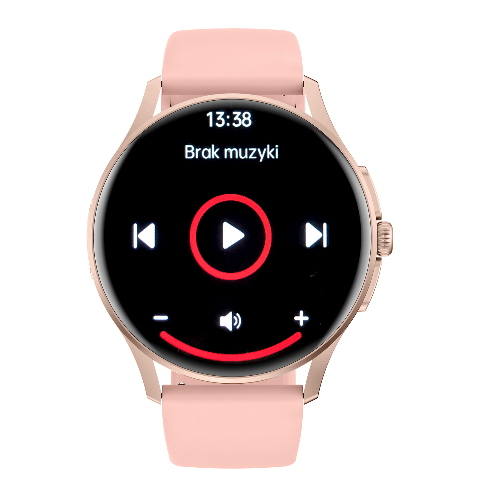Damski smartwatch Enter Candice na różowym pasku z funkcją odtwarzania muzyki z poziomu nadgarstka