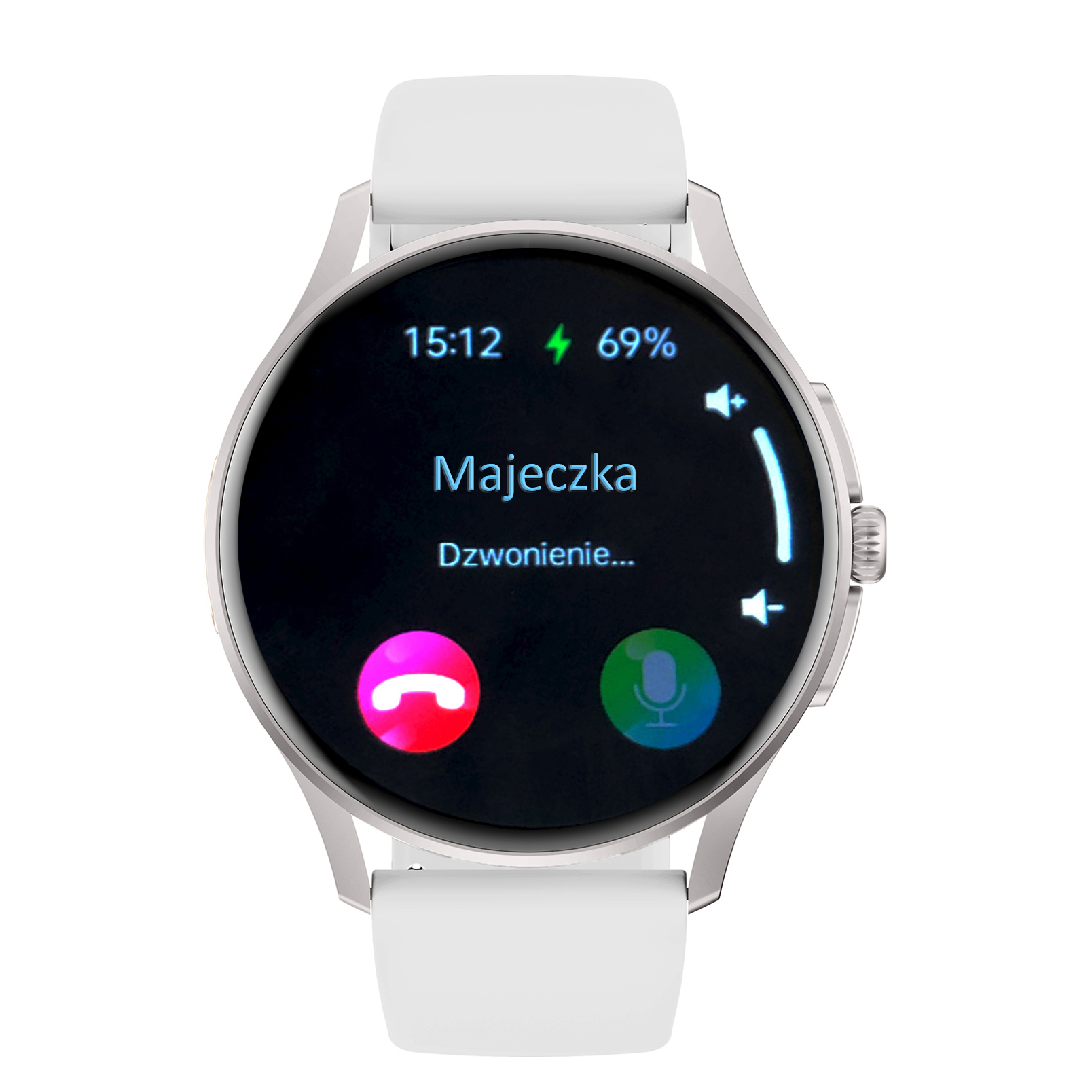 Prowadzenie rozmów w smartwatchu Enter Candice damskim na białym pasku