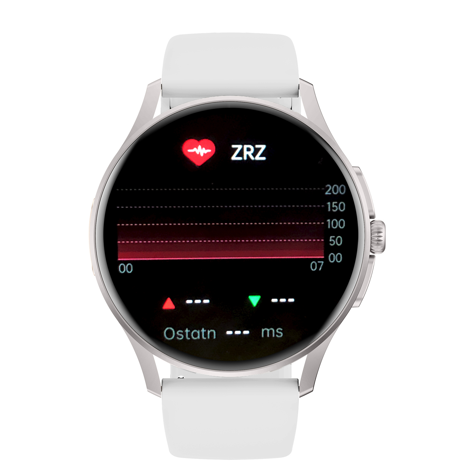 Damski smartwatch Enter Candice na białym pasku z dostępną funkcją zmienności rytmu serca
