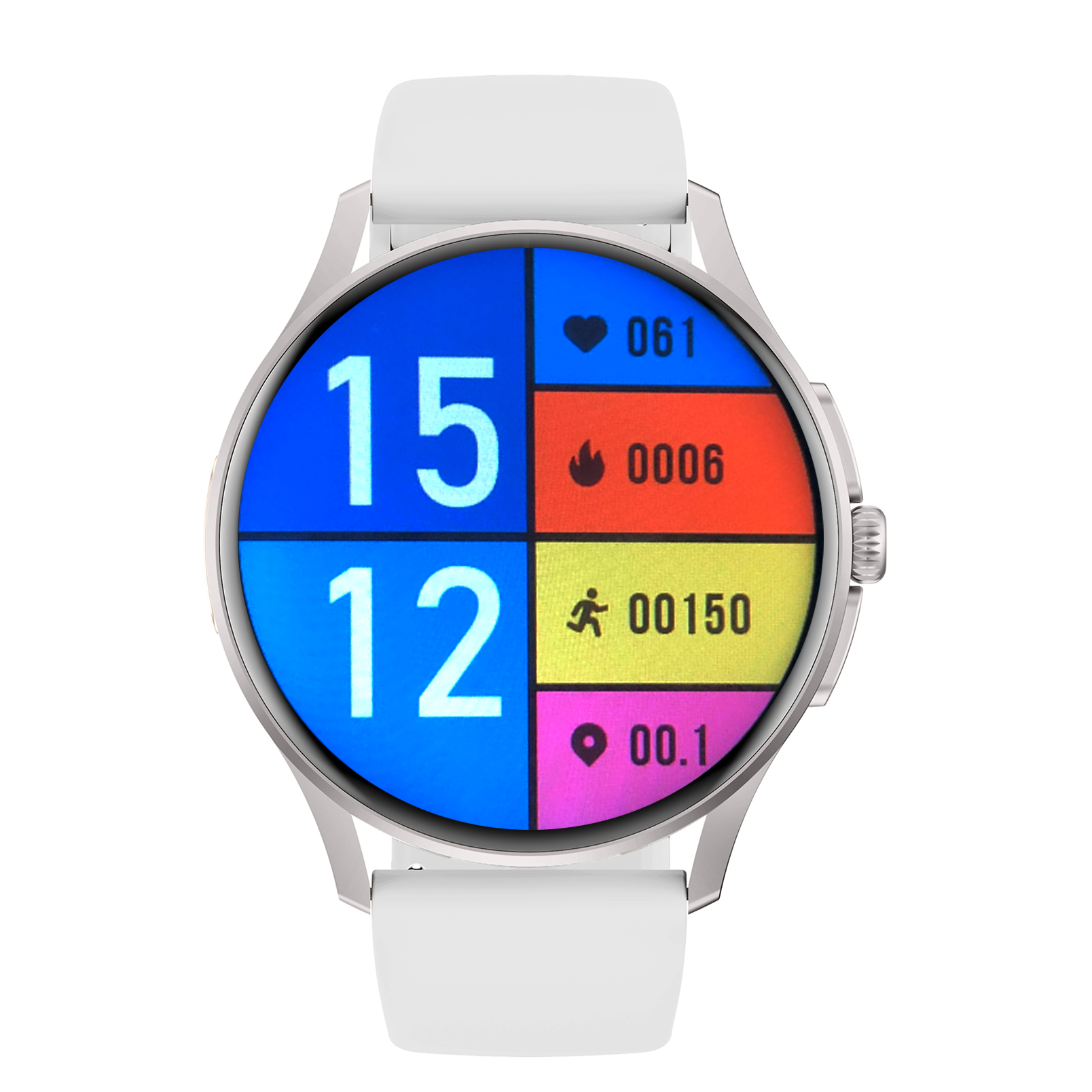 Damski smartwatch Enter Candice na białym pasek z wbudowaną technologią Lights On, dzięki której zawsze jest widoczna tarcza