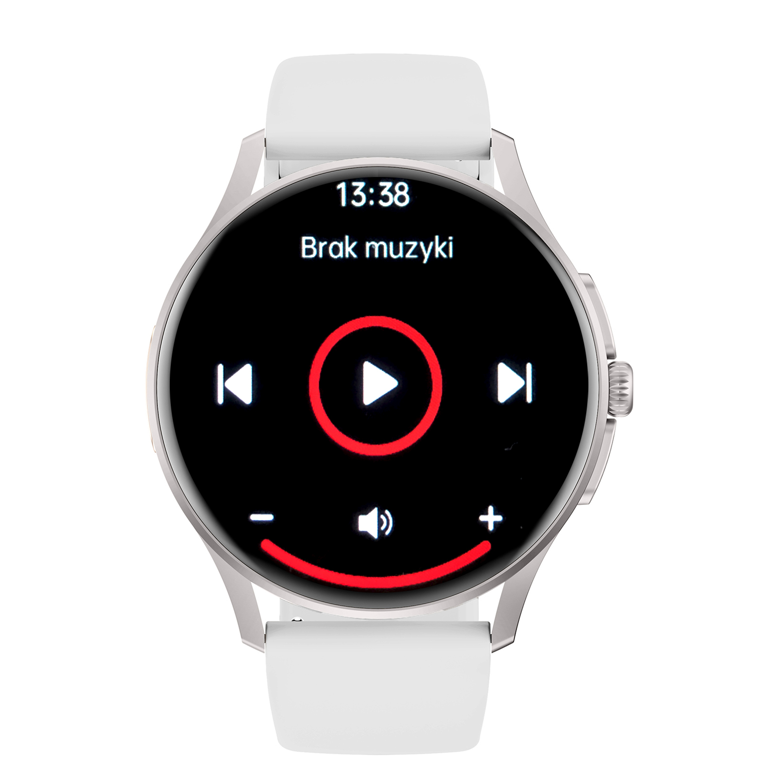 Damski smartwatch Enter Candice na bialym pasku z funkcją odtwarzania muzyki z poziomu nadgarstka