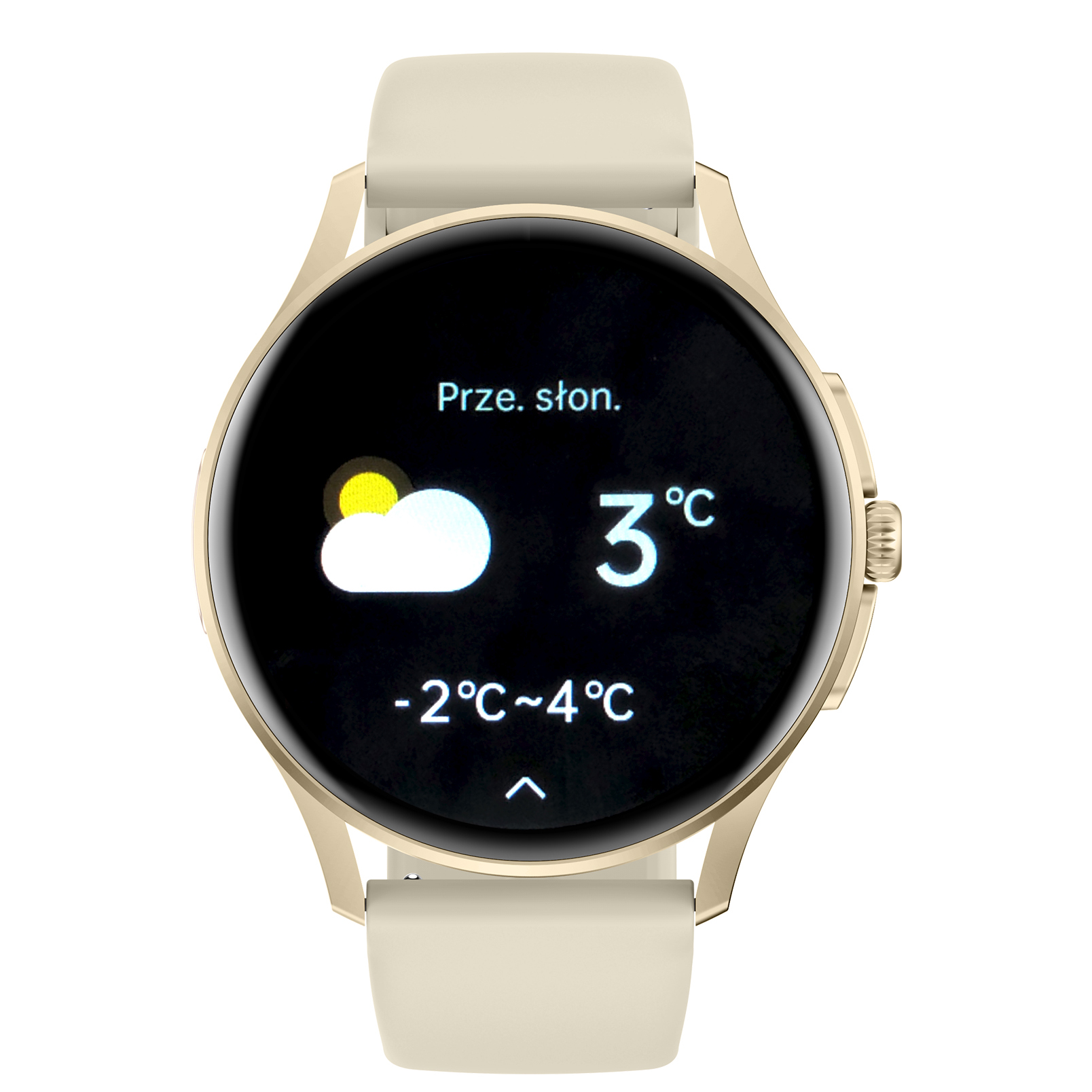 Damski smartwatch Enter Candice na złotym pasku z dostępną funkcją informowania o aktualnej pogodzie