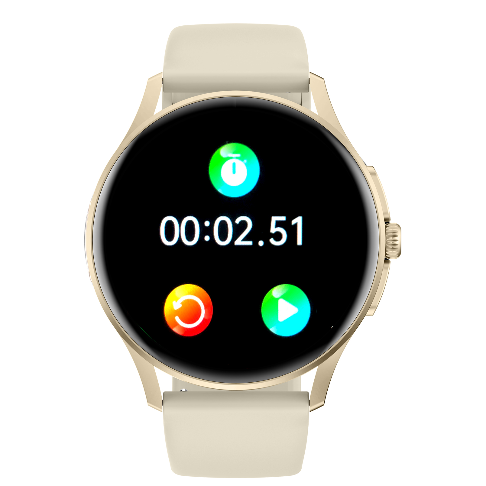 Damski smartwatch Enter Candice na złotym pasku funkcją stopera pozwalającym zmierzyć czas