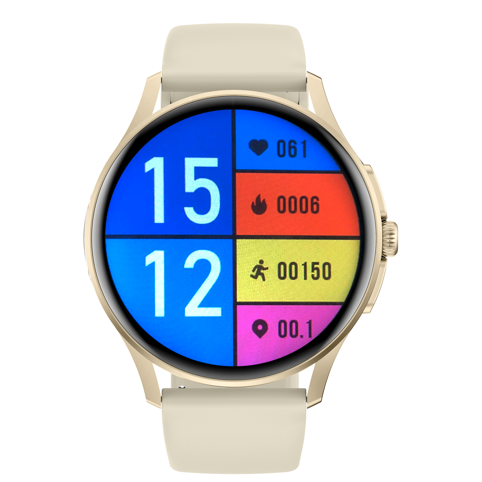 Damski smartwatch Enter Candice na złotym pasek z wbudowaną technologią Lights On, dzięki której zawsze jest widoczna tarcza