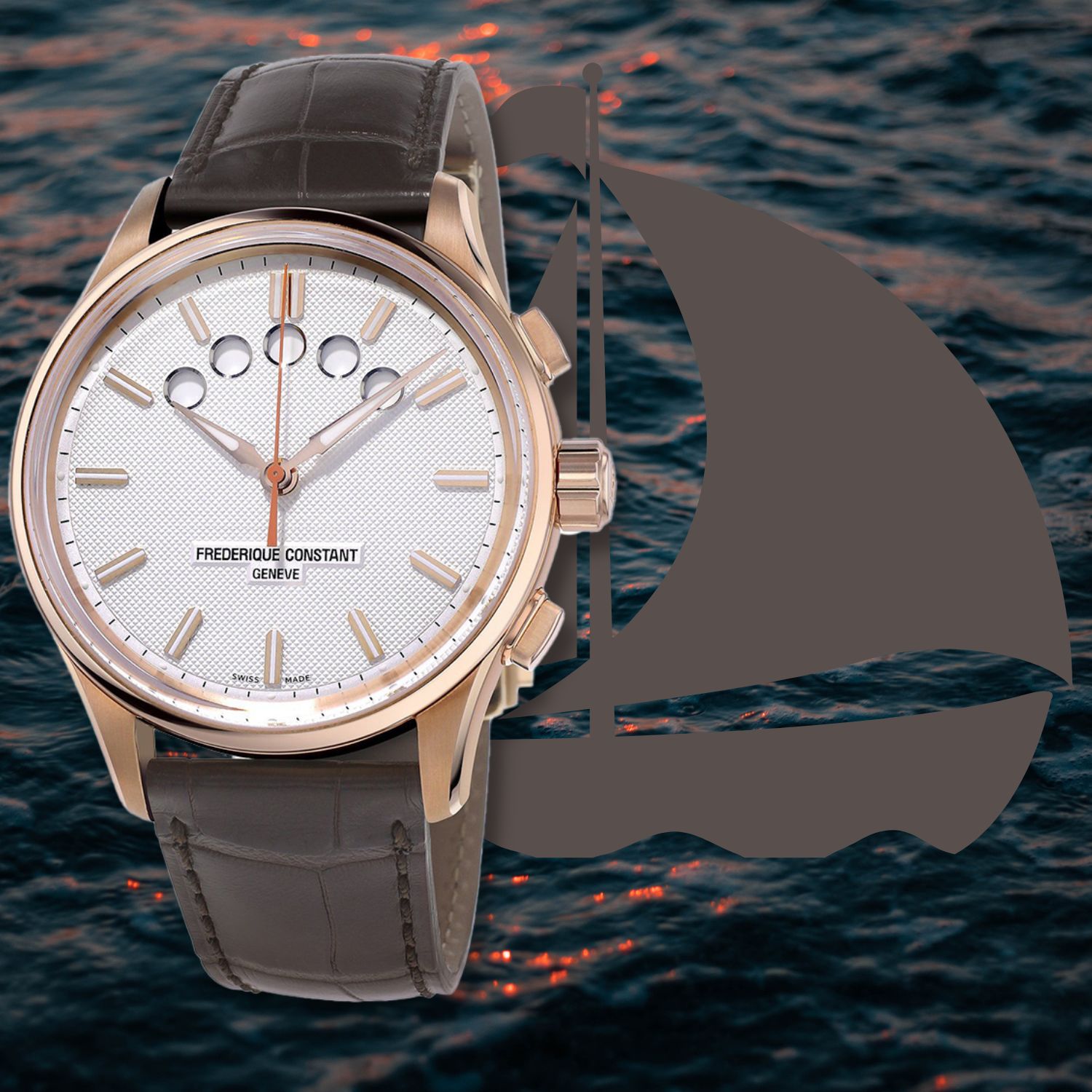 Frederique Constant FC-380ST4H6 zegarek męski klasyczny Yacht Timer pasek
