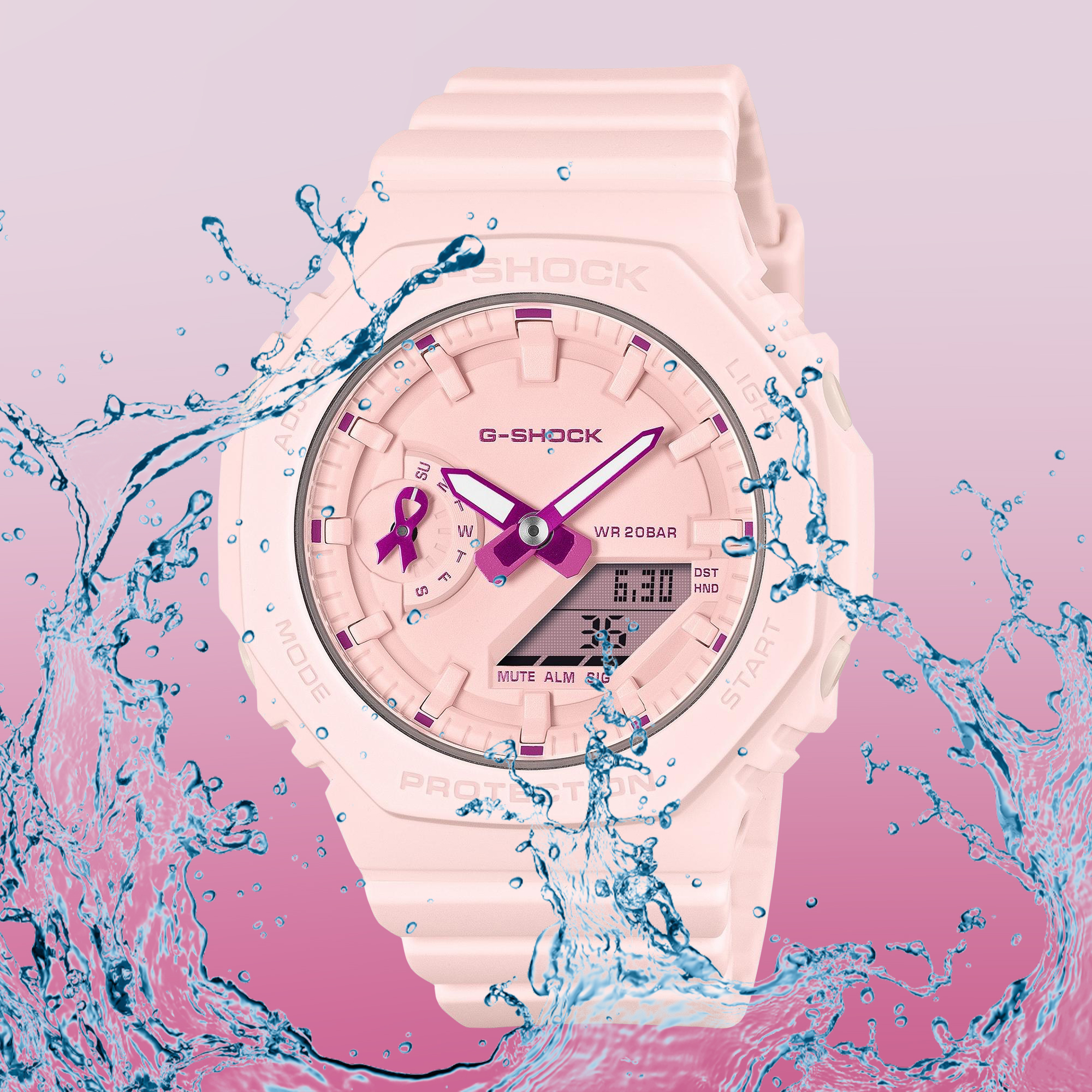 G-SHOCK Casio G-Shock x Pink Ribbon GMA-S2100PR-4AER wodoszczelny do 200 metrów