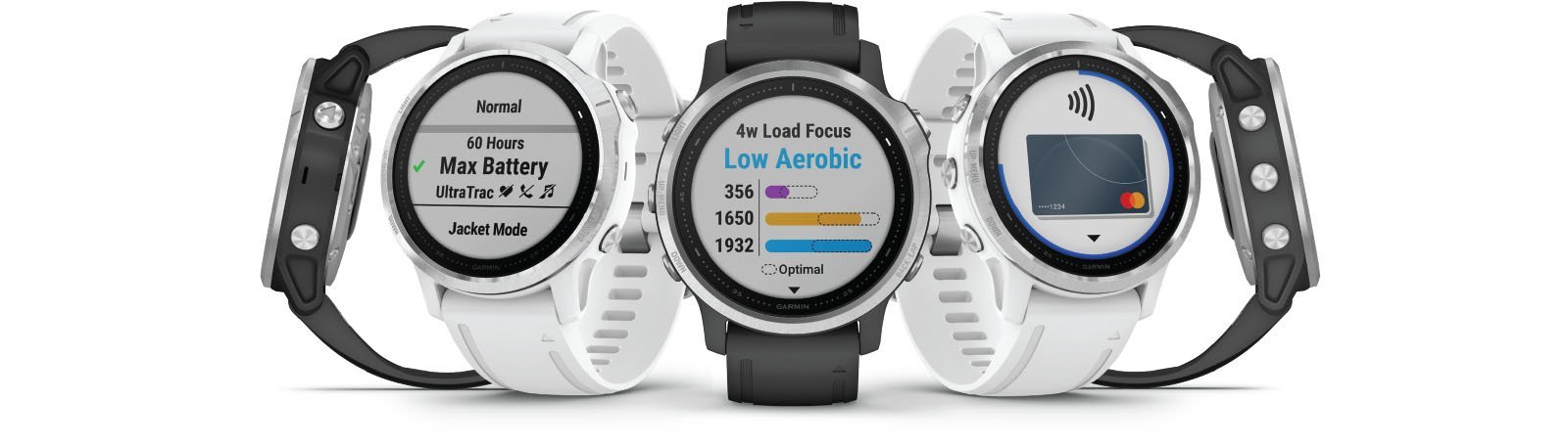 Zegarek Garmin Fenix 6S Silver Black Band z eleganckim designem i funkcjami sportowymi.