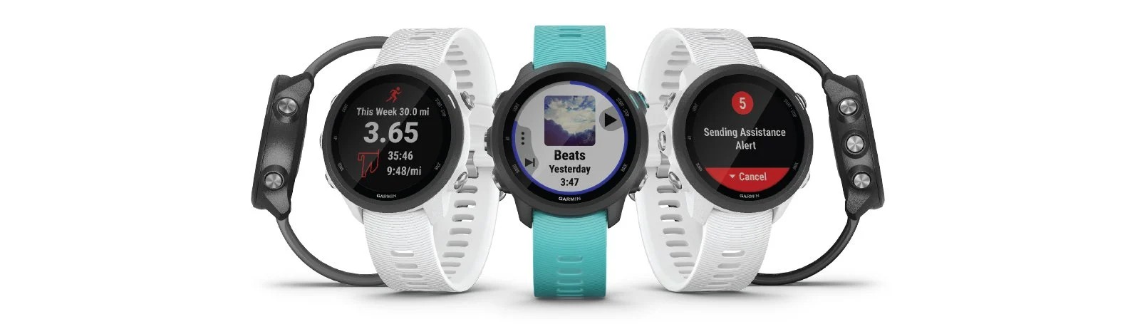 Zegarek Garmin Forerunner 245 Music Aqua, idealny do biegania, z funkcją odtwarzania muzyki i GPS.