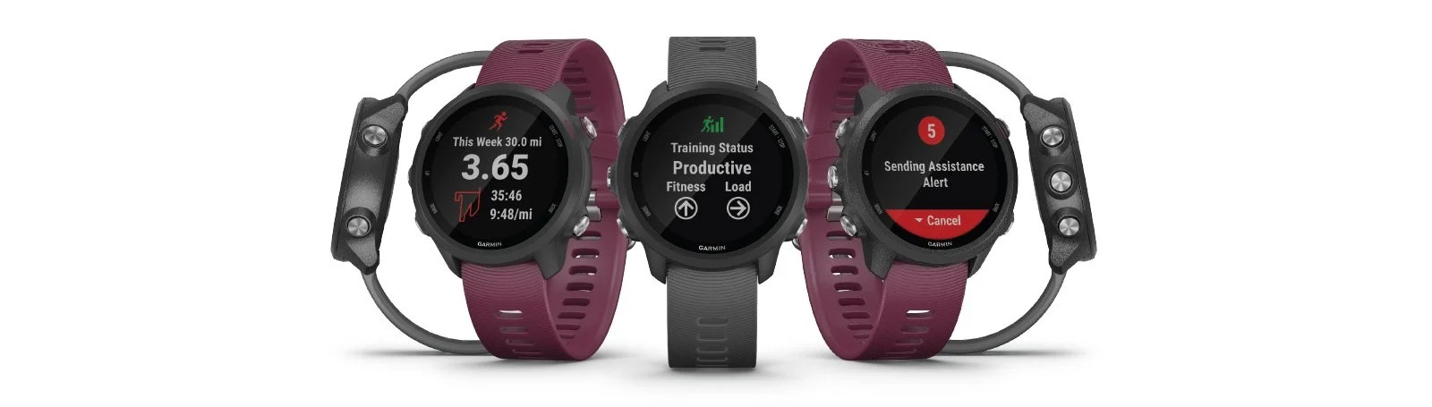 Zegarek Garmin Forerunner 245 w kolorze Slate Gray, idealny dla biegaczy, z funkcjami monitorowania aktywności.