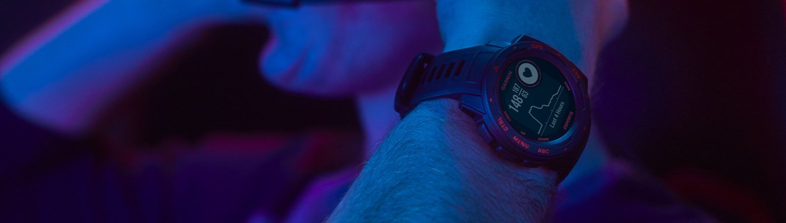 Zegarek Garmin Instinct Esports Edition w kolorze szarym, idealny dla graczy i sportowców.