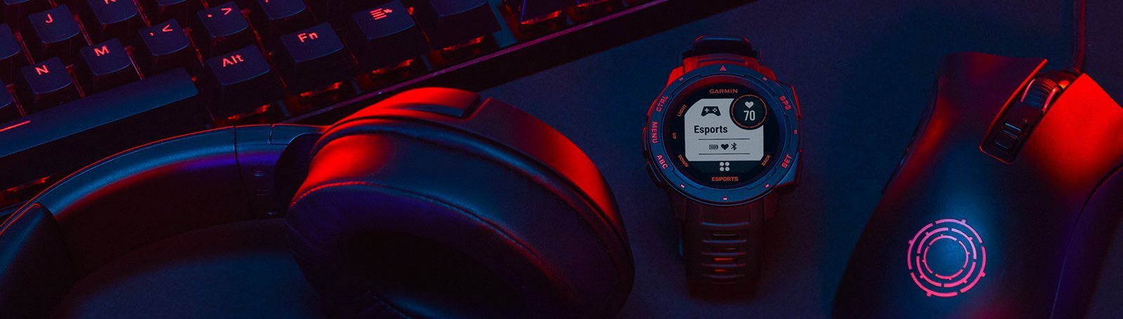 Zegarek Garmin Instinct Esports Edition w kolorze czarnym, idealny dla graczy i sportowców.