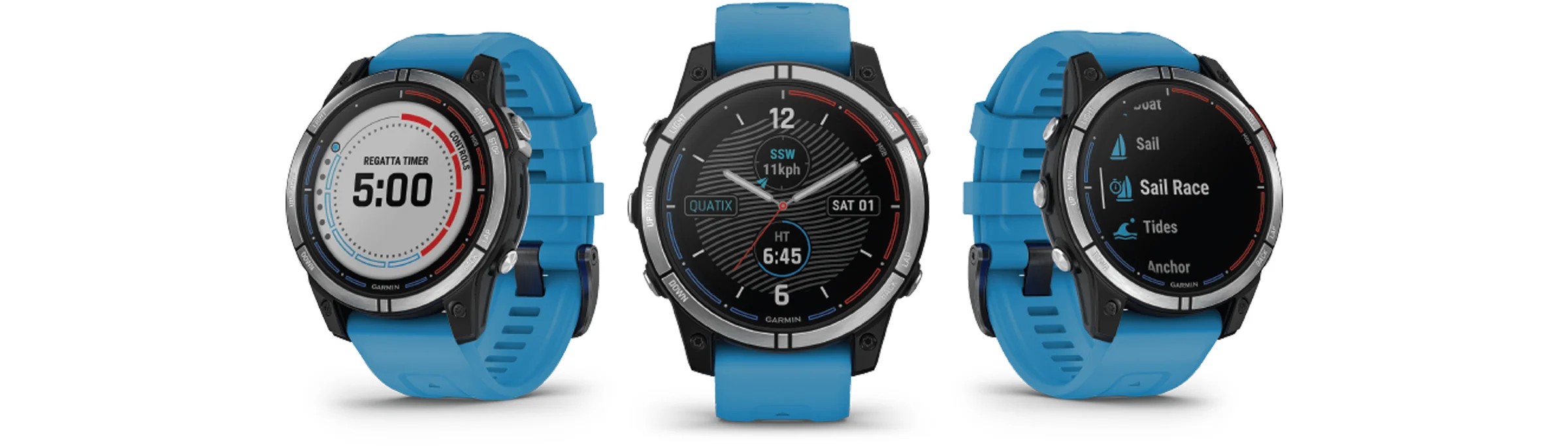 Zegarek Garmin Quatix 7 w eleganckiej obudowie, idealny do sportów wodnych i outdoorowych.