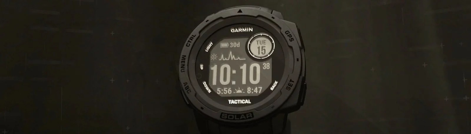 Zegarek Garmin Instinct SOLAR Tactical Edition Black, idealny dla miłośników aktywności outdoorowych.