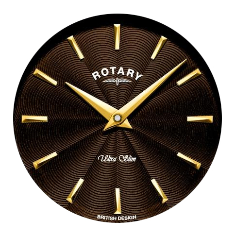 Gilioszowana brązowa tarcza zegarka Rotary Ultra Slim LS08011/49