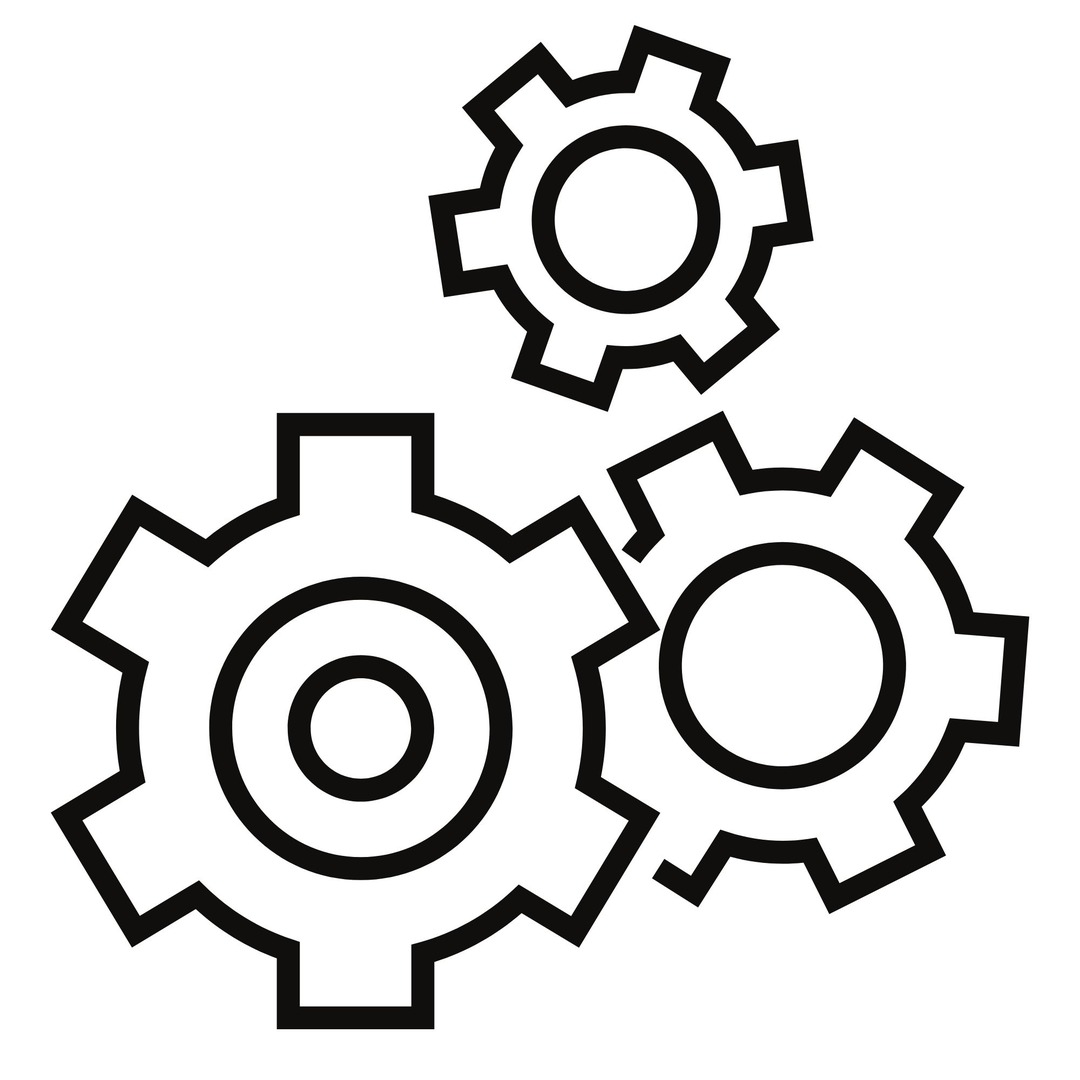 Ikona zębatek symbolizująca mechanizm automatyczny zegarka Junghans Meister S Automatic 27/4614.44