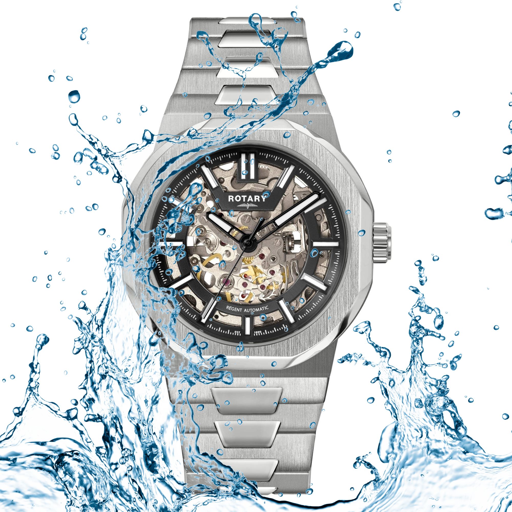 Koperta zegarka Rotary Regent Skeleton GB05495/04 z wodoszczelnością 100 m