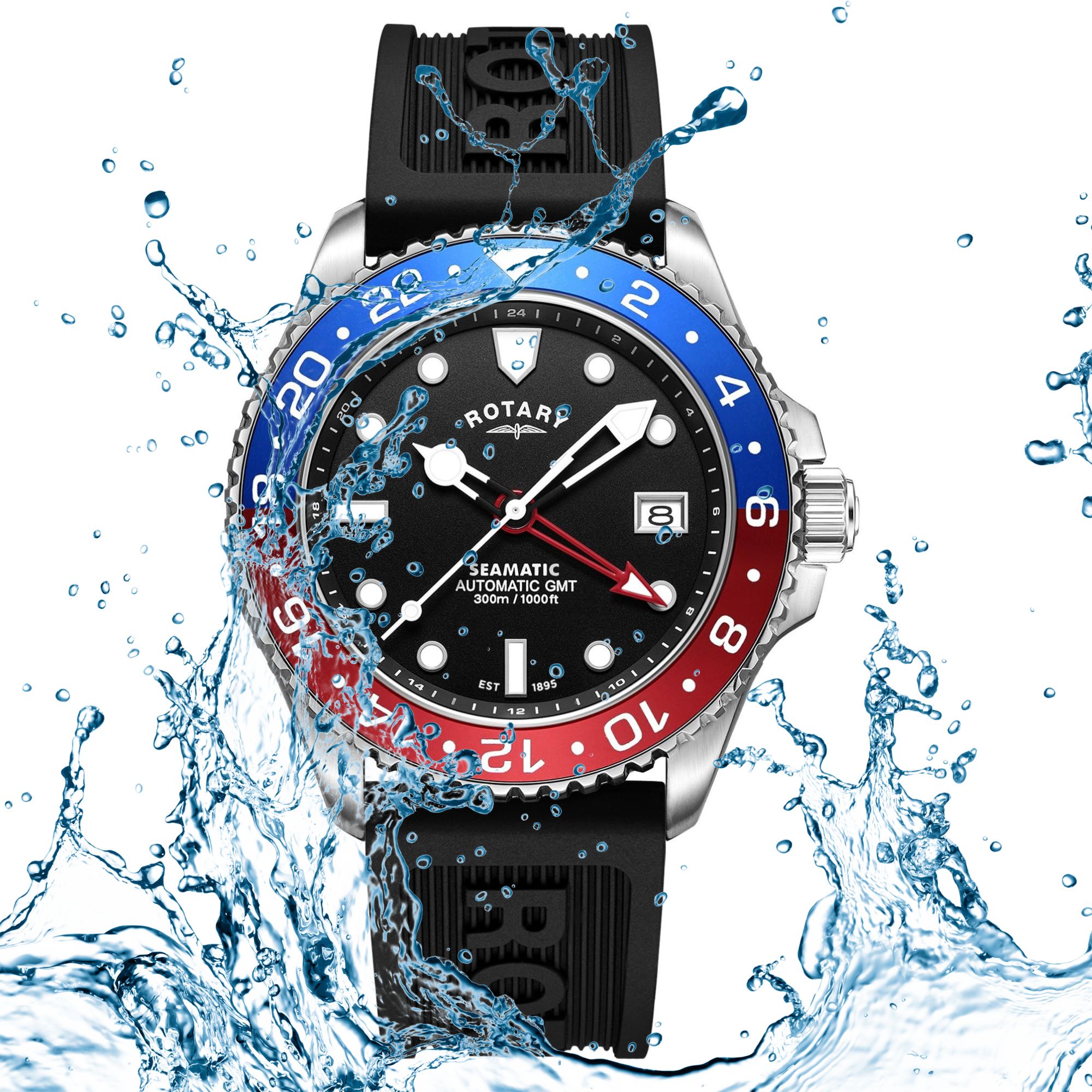 Koperta zegarka Rotary Seamatic 300 GMT GS04378/95 z wodoszczelnością 300 m