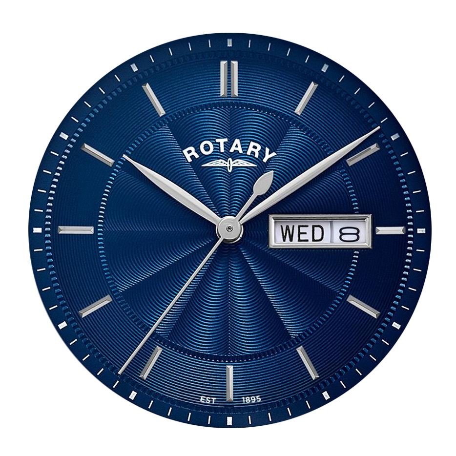 Niebieska tarcza guilloche zegarka Rotary Windsor GS05420/05