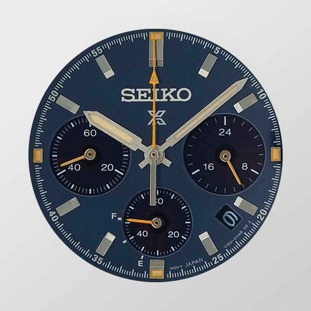 Niebieska tarcza zegarka Seiko Prospex Speedtimer HBJ008P1