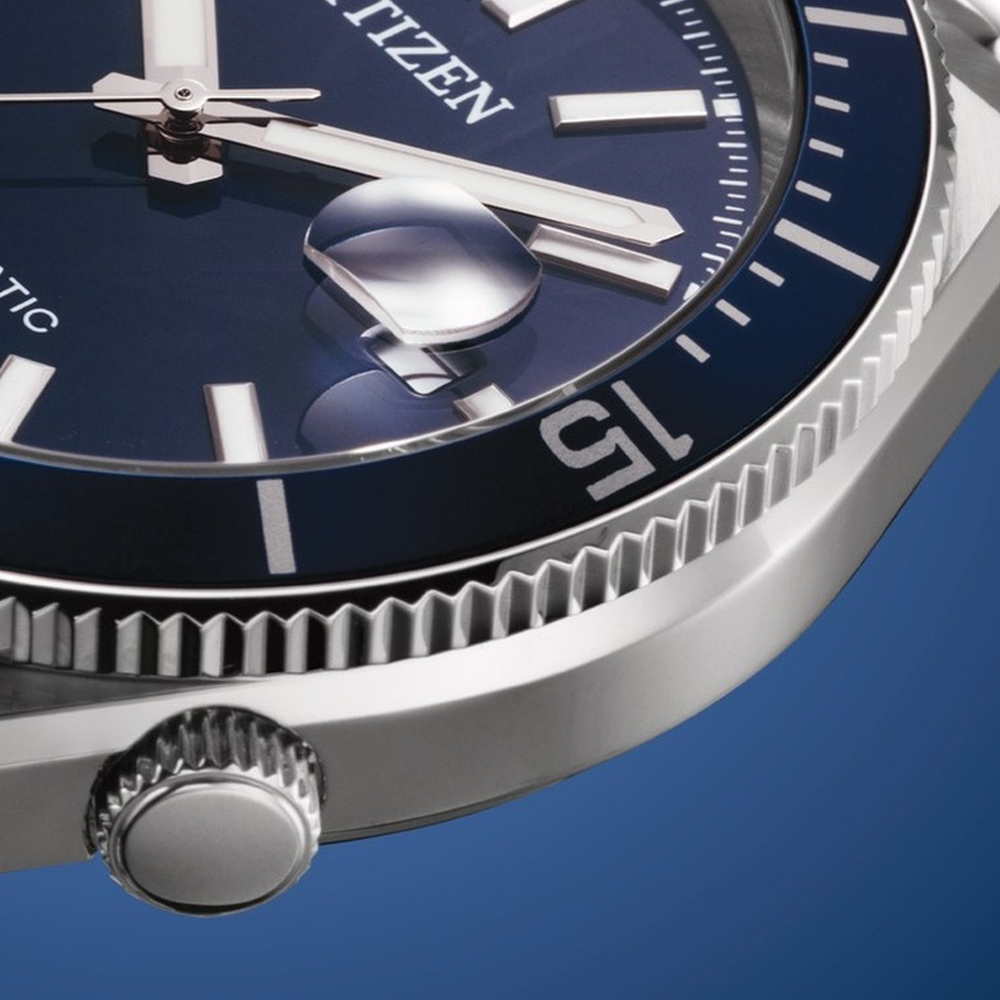 Zegarek Citizen Tsuyosa Shore Automatic z granatowym, obrotowym bezelem
