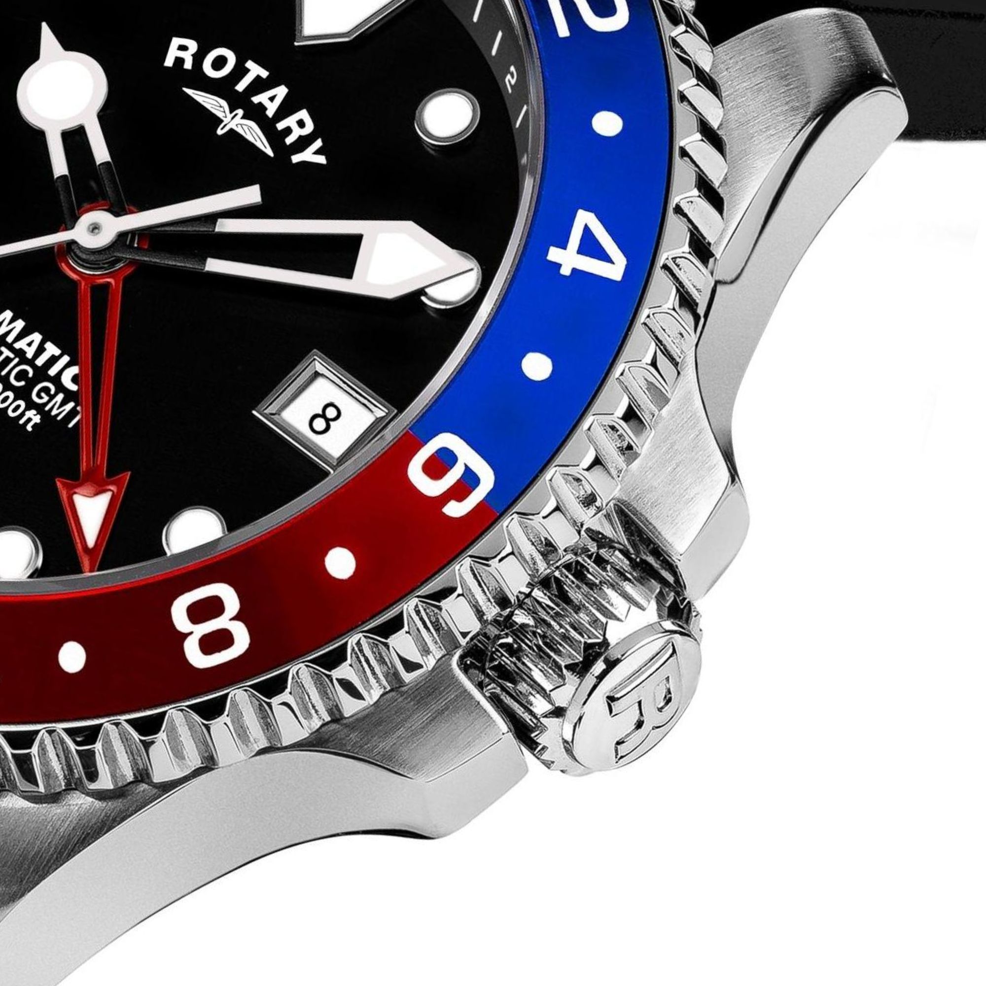 Niebiesko-czerwony bezel pepsi zegarka Rotary Seamatic 300 GMT GS04378/95