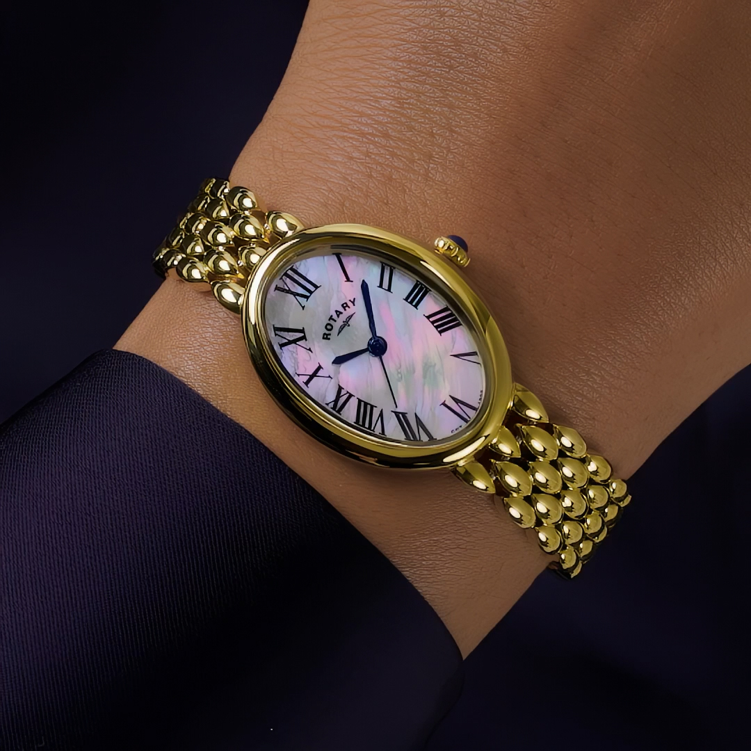 Owalna złota koperta 23 mm zegarka Rotary Heritage Astoria RLB10024/07