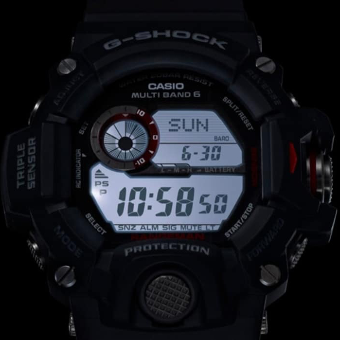Automatycznie podświetlana tarcza w GW-9400-1ER G-SHOCK Casio RANGEMAN