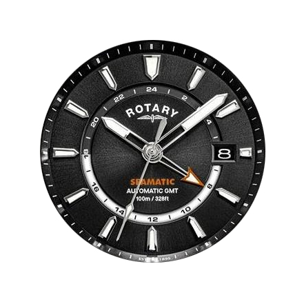 Pomarańczowa wskazówka GMT zegarka Rotary Seamatic 100 GMT RGB10037/04