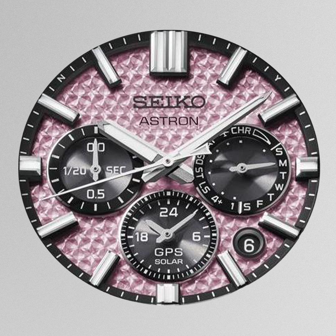 Różowa tarcza Seiko Astron GPS Solar 2026