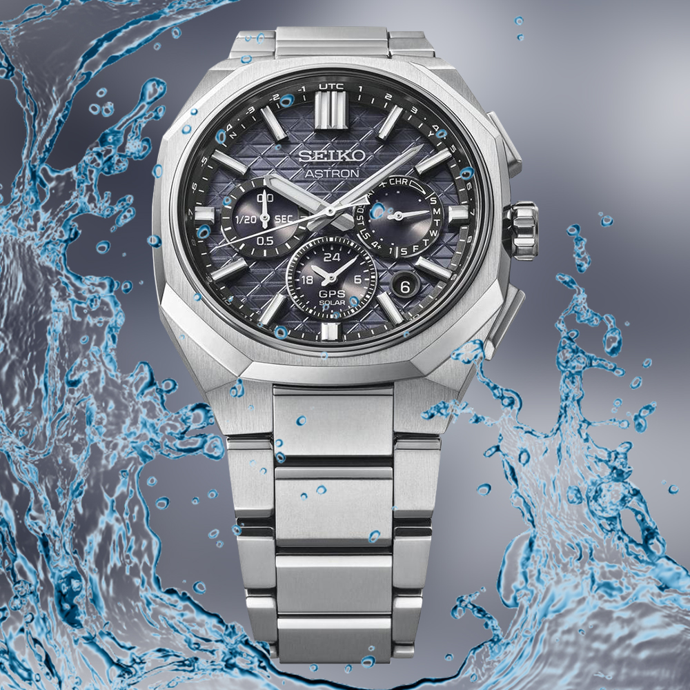 Wodoszczelny zegarek Seiko Astron GPS Solar Dual-Time Chronograph