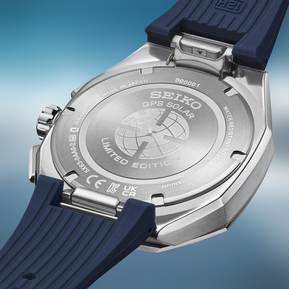 Dekiel limitowanego zegarka Seiko Astron GPS Solar HAB004J1 z grawerunkiem