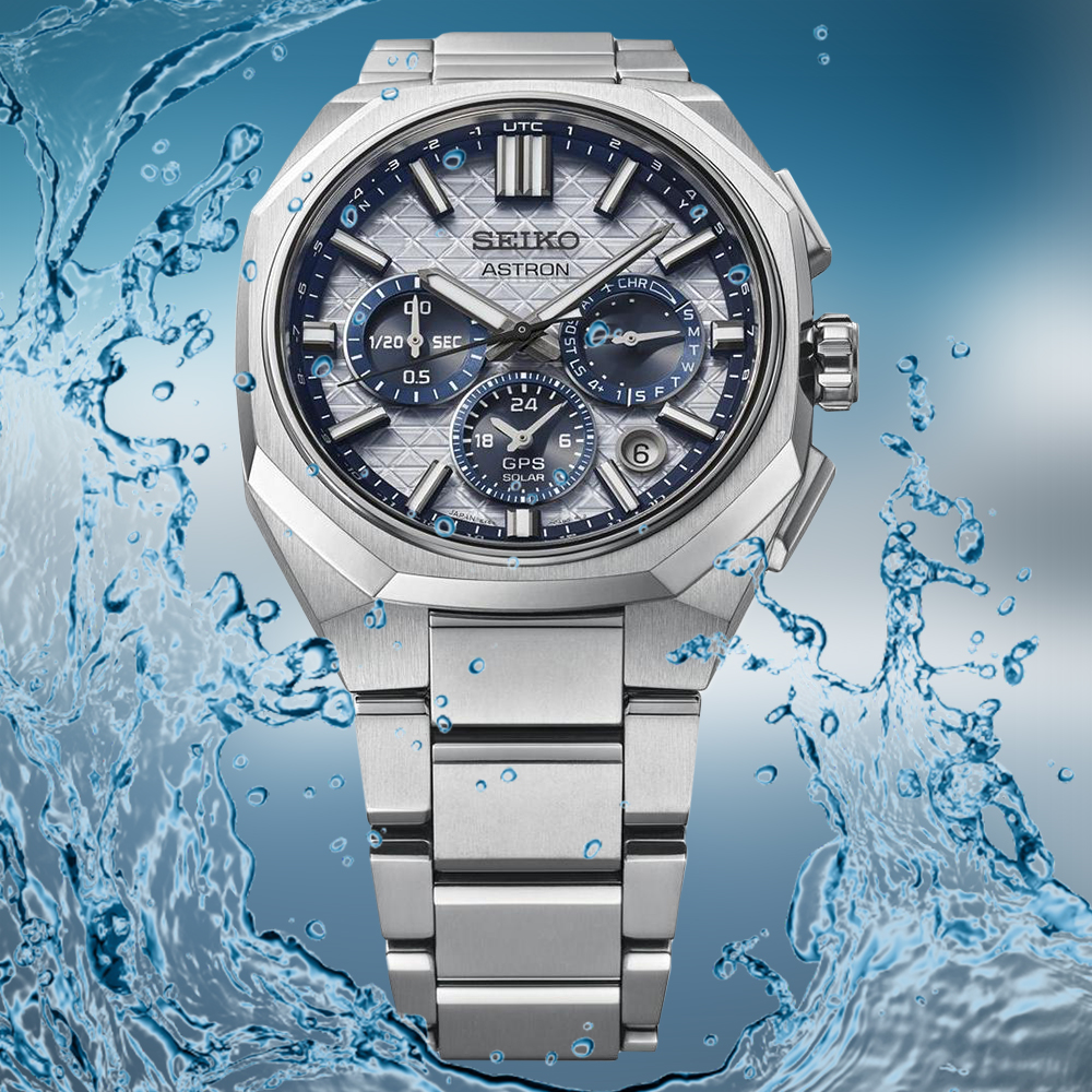 Wodoszczelny zegarek Seiko Astron GPS Solar Dual-Time Chronograph